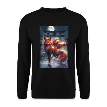 Fuchsfee Mythologie Mythos Geschenk - Unisex Pullover - Schwarz - Vorne - Alina (178cm) & Michal (187cm)