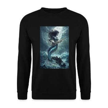 Mermaid Legend Myth Gift - Unisex Sweatshirt - black - Front - Alina (178cm) & Michal (187cm)