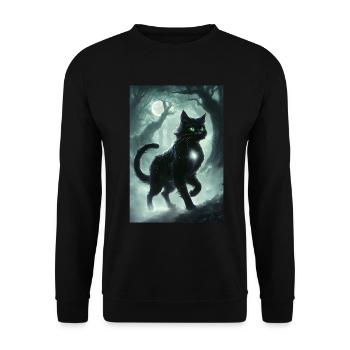 Katze Mythologie Mythos Geschenk - Unisex Pullover - Schwarz - Vorne - Alina (178cm) & Michal (187cm)