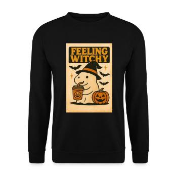 Ghost Capybara Halloween Gift - Unisex Sweatshirt - black - Front - Alina (178cm) & Michal (187cm)