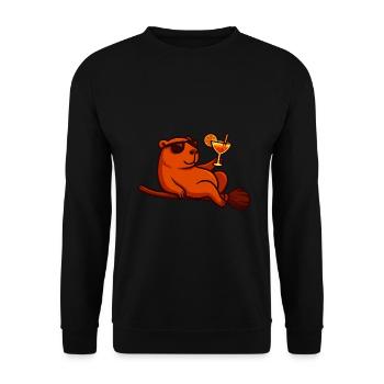 Halloween Capybara Costume Gift - Unisex Sweatshirt - black - Front - Alina (178cm) & Michal (187cm)