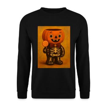 Cadeau de costume effrayant de citrouille d’Halloween - Sweat-shirt Unisexe - noir - Devant - Alina (178cm) & Michal (187cm)