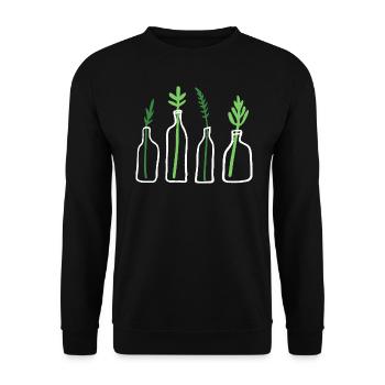 Plant Graphic Plant In Bottle - Unisex Sweatshirt - black - Front - Alina (178cm) & Michal (187cm)