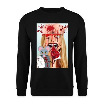 Mouse Killing People - Unisex Sweatshirt - black - Front - Alina (178cm) & Michal (187cm)