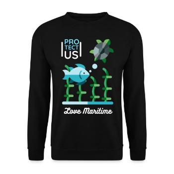 Tortues de mer et poissons, conservation de la nature - Sweat-shirt Unisexe - noir - Devant - Alina (178cm) & Michal (187cm)