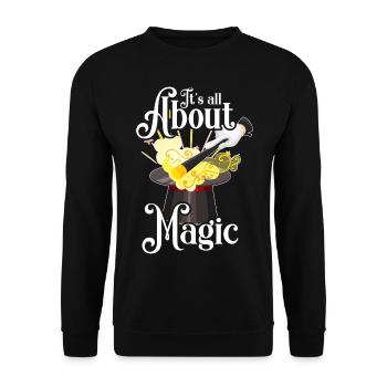 Wizard Spells Spell Magic World - Unisex Sweatshirt - black - Front - Alina (178cm) & Michal (187cm)