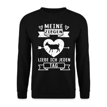 Ziegen Ziege Ziegenbock Lamm Bauer Landwirt Spruch - Unisex Pullover - Schwarz - Vorne - Alina (178cm) & Michal (187cm)