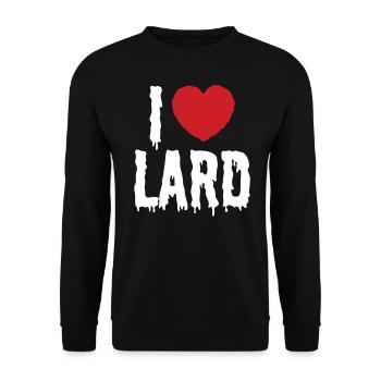 I HEART [LOVE] LARD - Unisex Sweatshirt - black - Front - Alina (178cm) & Michal (187cm)