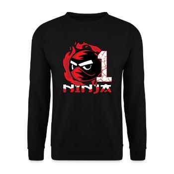 Kinder Ninja 1. Geburtstag Junge 1 Jahr alt - Unisex Pullover - Schwarz - Vorne - Alina (178cm) & Michal (187cm)