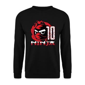Kinder Ninja 10. Geburtstag Junge 10 Jahre alt - Unisex Pullover - Schwarz - Vorne - Alina (178cm) & Michal (187cm)