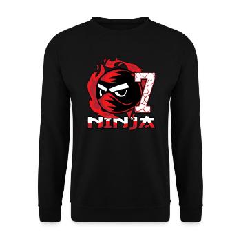 Kids Ninja 7th Birthday Boy 7 years old - Unisex Sweatshirt - black - Front - Alina (178cm) & Michal (187cm)