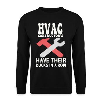 HVAC Contractors haben ihre Kanäle in einer Reihe - Unisex Pullover - Schwarz - Vorne - Alina (178cm) & Michal (187cm)
