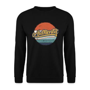 Cadeau Authentique Retro Vintage Design - Sweat-shirt Unisexe - noir - Devant - Alina (178cm) & Michal (187cm)