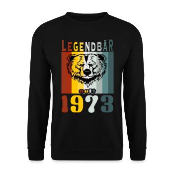 Legendär seit 1973. - Unisex Pullover - Schwarz - Vorne - Alina (178cm) & Michal (187cm)