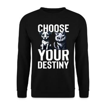 Choose Your Destiny - Dog vs Cat - Unisex Sweatshirt - black - Front - Alina (178cm) & Michal (187cm)