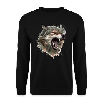 Wolf Wolf Head Scratch Marks Claws Wild Forest Hunter - Sweat-shirt Unisexe - noir - Devant - Alina (178cm) & Michal (187cm)
