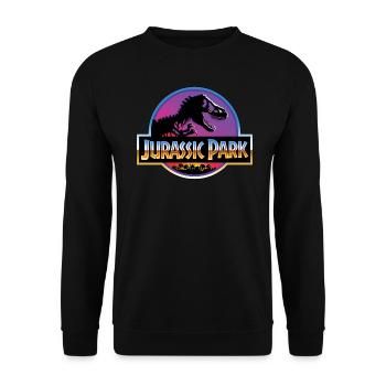 Jurassic Park Logo Violet Et Bleu - Sweat-shirt Unisexe - noir - Devant - Alina (178cm) & Michal (187cm)