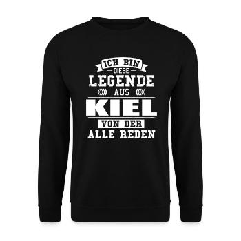 Stadt Kiel Deutschland Legende Spruch - Unisex Pullover - Schwarz - Vorne - Alina (178cm) & Michal (187cm)