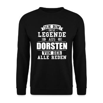 Stadt Dorsten Deutschland Legende Spruch - Unisex Pullover - Schwarz - Vorne - Alina (178cm) & Michal (187cm)