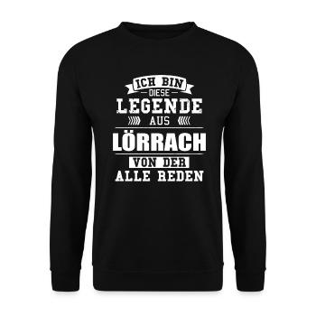 Stadt Lörrach Deutschland Legende Spruch - Unisex Pullover - Schwarz - Vorne - Alina (178cm) & Michal (187cm)