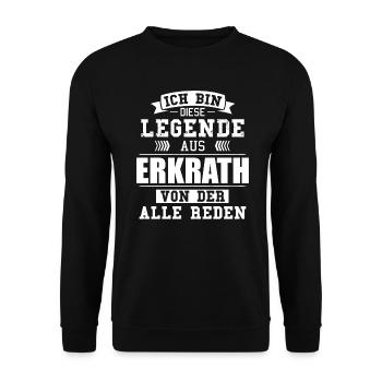 Stadt Erkrath Deutschland Legende Spruch - Unisex Pullover - Schwarz - Vorne - Alina (178cm) & Michal (187cm)
