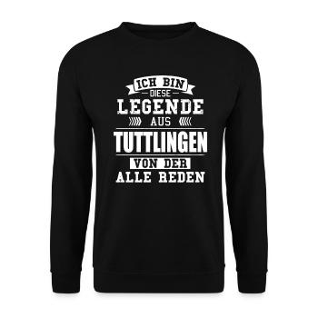Stadt Tuttlingen Deutschland Legende Spruch - Unisex Pullover - Schwarz - Vorne - Alina (178cm) & Michal (187cm)