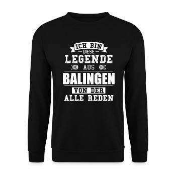 Stadt Balingen Deutschland Legende Spruch - Unisex Pullover - Schwarz - Vorne - Alina (178cm) & Michal (187cm)