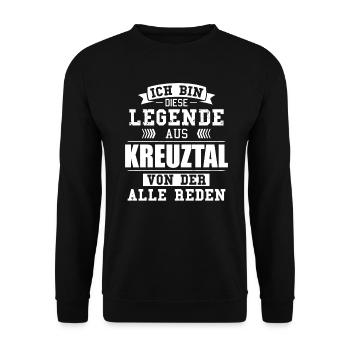 Stadt Kreuztal Deutschland Legende Spruch - Unisex Pullover - Schwarz - Vorne - Alina (178cm) & Michal (187cm)