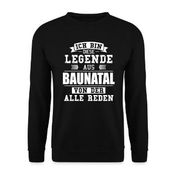 Stadt Baunatal Deutschland Legende Spruch - Unisex Pullover - Schwarz - Vorne - Alina (178cm) & Michal (187cm)