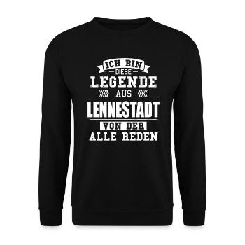 Stadt Lennestadt Deutschland Legende Spruch - Unisex Pullover - Schwarz - Vorne - Alina (178cm) & Michal (187cm)
