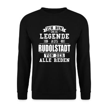 Stadt Rudolstadt Deutschland Legende Spruch - Unisex Pullover - Schwarz - Vorne - Alina (178cm) & Michal (187cm)