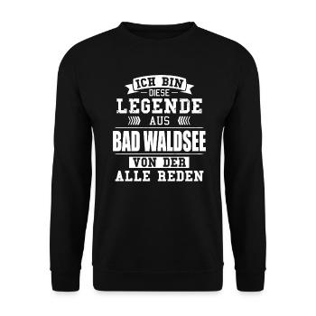 Stadt Bad Waldsee Deutschland Legende Spruch - Unisex Pullover - Schwarz - Vorne - Alina (178cm) & Michal (187cm)