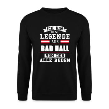 Stadt Bad Hall Österreich Legende Spruch - Unisex Pullover - Schwarz - Vorne - Alina (178cm) & Michal (187cm)