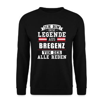 Stadt Bregenz Österreich Legende Spruch - Unisex Pullover - Schwarz - Vorne - Alina (178cm) & Michal (187cm)