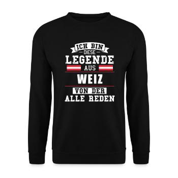 Stadt Weiz Österreich Legende Spruch - Unisex Pullover - Schwarz - Vorne - Alina (178cm) & Michal (187cm)