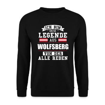 Stadt Wolfsberg Österreich Legende Spruch - Unisex Pullover - Schwarz - Vorne - Alina (178cm) & Michal (187cm)