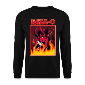 Hell-o Frauen Hallo Ich Bin Ein Extrovertierter Lustig - Unisex Pullover - Schwarz - Vorne - Alina (178cm) & Michal (187cm)