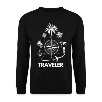 TRAVELER - Unisex Sweatshirt - black - Front - Alina (178cm) & Michal (187cm)