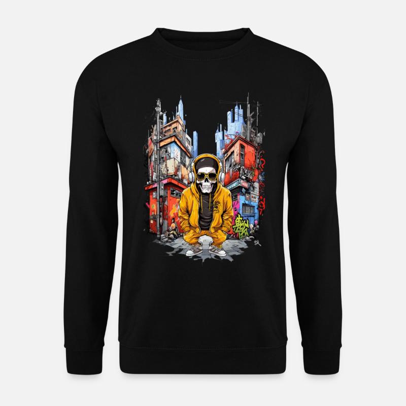 Skull City - Unisex Pullover - Schwarz