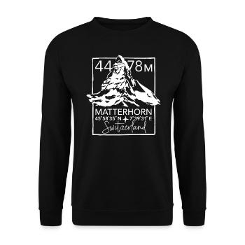 Matterhorn Hiking Zermatt Souvenir - Sweat-shirt Unisexe - noir - Devant - Alina (178cm) & Michal (187cm)
