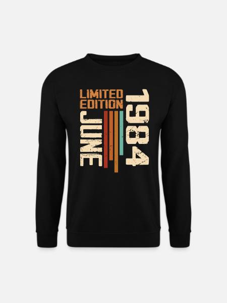 Juni 1984 Geburtstagsgeschenk Juni 1984 Retro 1984 - Unisex Pullover - Schwarz