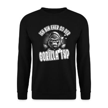 Je suis plutôt du genre gorille : Drôle de singe - Sweat-shirt Unisexe - noir - Devant - Alina (178cm) & Michal (187cm)