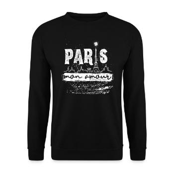 Paris Mon Amour: Romantic Design - Unisex Sweatshirt - black - Front - Alina (178cm) & Michal (187cm)