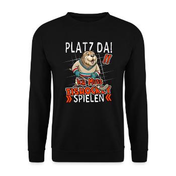 Make room! I gotta play ice hockey funny seal - Unisex Sweatshirt - black - Front - Alina (178cm) & Michal (187cm)
