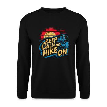 Keep Calm And Hike On Motivational Hiking - Unisex Sweatshirt - black - Front - Alina (178cm) & Michal (187cm)