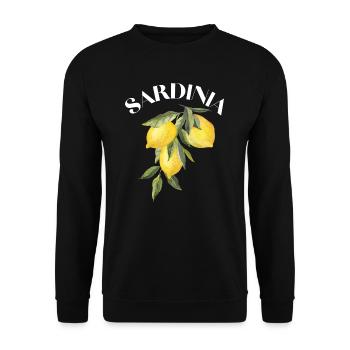 Sardinien Zitronen Vintage Style Italien Reisegeschenk - Unisex Pullover - Schwarz - Vorne - Alina (178cm) & Michal (187cm)