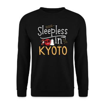 Sleepless in Kyoto Japan Travel Gift - Unisex Sweatshirt - black - Front - Alina (178cm) & Michal (187cm)