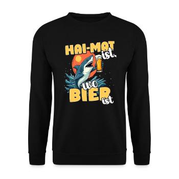 Hai-mat Is Where Beer Is Funny Party Drinking Beer - Unisex Sweatshirt - black - Front - Alina (178cm) & Michal (187cm)