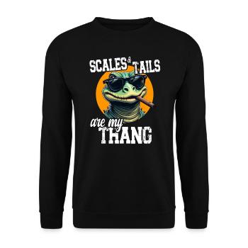 Scales and Tails are my Thang Reptile Lovers - Unisex Sweatshirt - black - Front - Alina (178cm) & Michal (187cm)