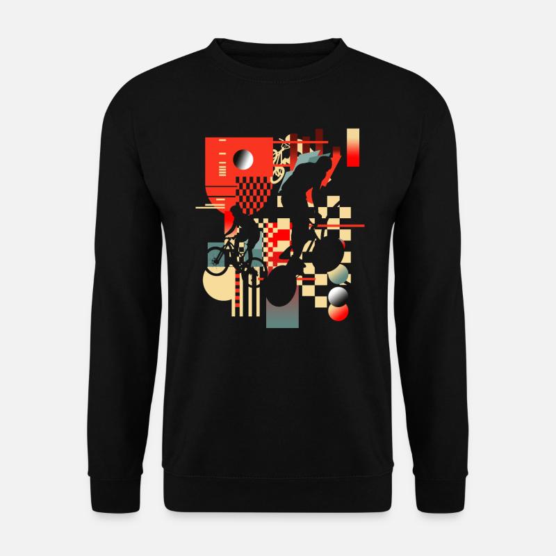 Moderne Radfahren Abstrakte Kunst Silhouette Radfahrer - Unisex Pullover - Schwarz